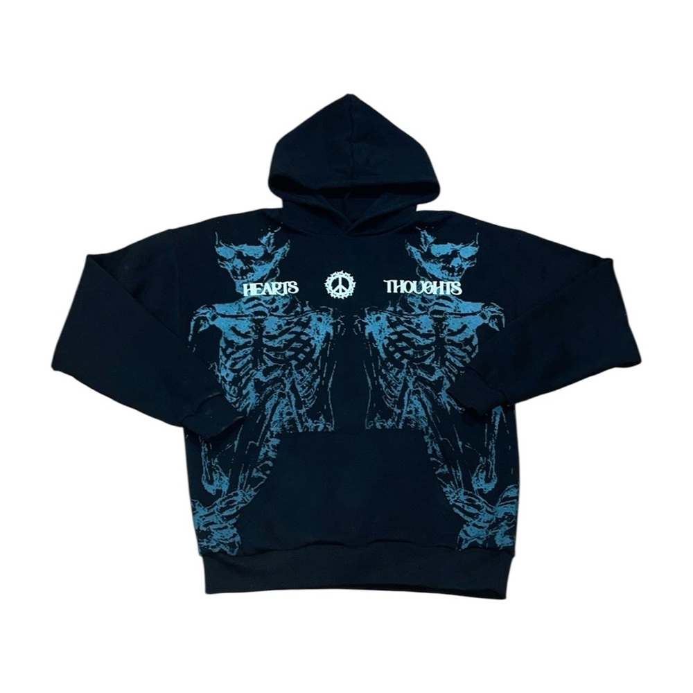 Pacsun black and blue skeleton hoodie